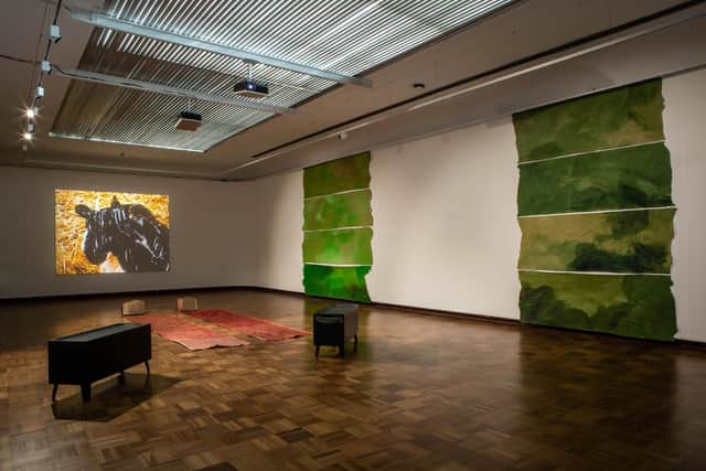 Installation view of Nashashibi/Skaer: Chimera, Cooper Gallery, Dundee PIC: Sally Jubb