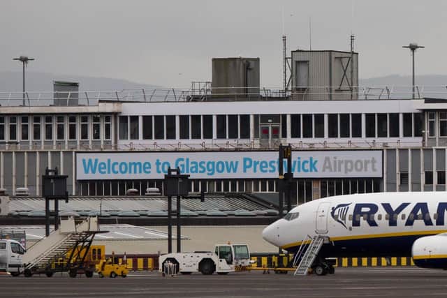 Prestwick Airport was bought by the Scottish Government for a nominal £1 in 2013 to save it from closure. (Photo by Robert Perry/Getty Images)