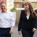 Labour Party leader Sir Keir Starmer and Deputy Leader Angela Rayner during a visit to The Construction Skills Centre in London.