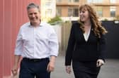 Labour Party leader Sir Keir Starmer and Deputy Leader Angela Rayner during a visit to The Construction Skills Centre in London.