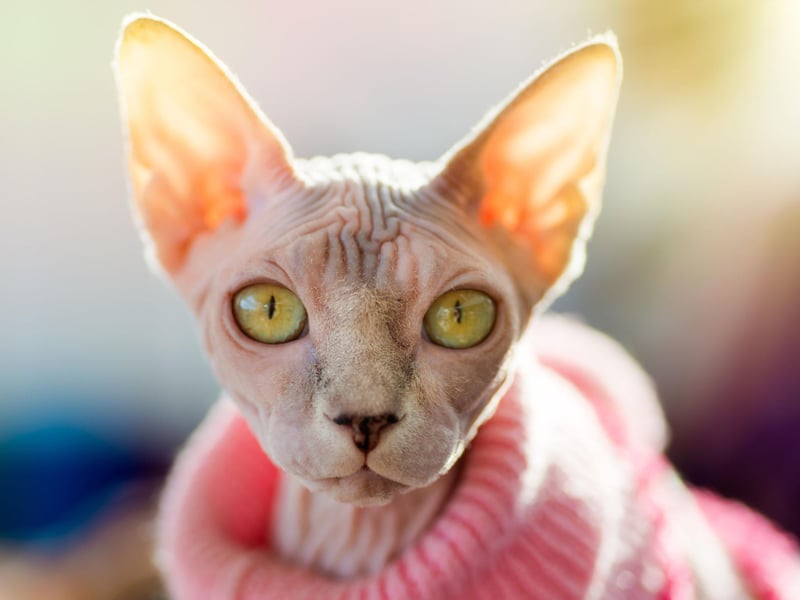 The Sphynx cat breed is friendly, affectionate and can hold a good conversation. They aren't good alone, but are very friendly with other breeds of cat.
