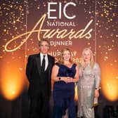 Lisa Mitchell (centre) STATS Group Commercial Director, collects the EIC Sustainability Award