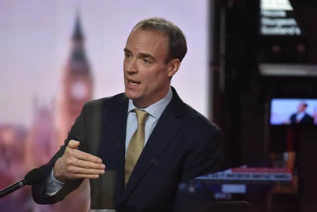 Foreign Secretary Dominic Raab, appearing on the BBC1 current affairs programme, The Andrew Marr Show (Jeff Overs/BBC/PA Wire)