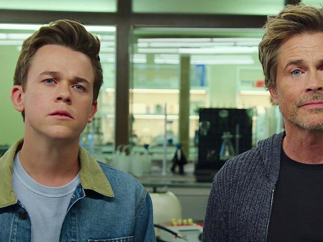 Rob Lowe and his son John Owen star in this new releases which sees a son attempt to save his eccentric biotech father, and his commpany, from disaster.