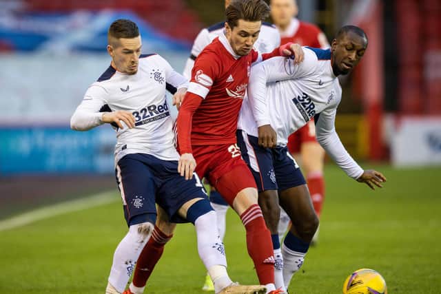Aberdeen winger Scott Wright in action against Rangers, who are interested in signing him, at the weekend (Photo by Craig Williamson / SNS Group)
