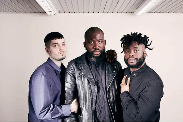 Alloysious Massaquoi (centre) formed Young Fathers with Graham 'G' Hastings (left) and Kayus Bankole (right) in 2008.