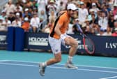 Andy Murray screams in pain after damaging ankle ligaments during his match against Tomas Machac at the Miami Open last month. (Photo by Al Bello/Getty Images)