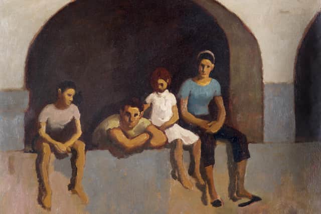 Detail from Sicilian Family by Alberto Morrocco