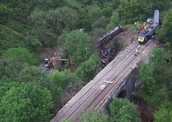 The site of the Stonehaven rail crash