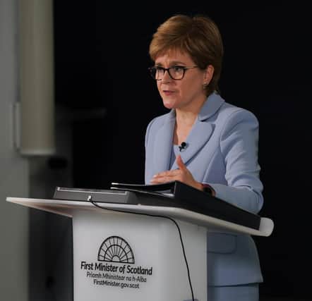 First Minister Nicola Sturgeon gives a Covid briefing at New St Andrew House last week