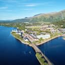 Drone image of the University of Highlands and Islands campus in Fort William
