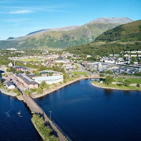 Drone image of the University of Highlands and Islands campus in Fort William