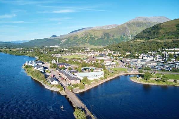 Drone image of the University of Highlands and Islands campus in Fort William