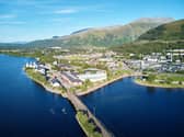 Drone image of the University of Highlands and Islands campus in Fort William