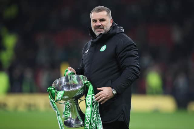 Ange Postecoglou won the Premier Sports Cup with Celtic last month.