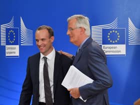 During the Brexit talks, Cabinet minister Dominic Raab threatened to end negotiations unless the EU gave way on one point, but backtracked when Michel Barnier called his bluff (Picture: John Thys/AFP via Getty Images)