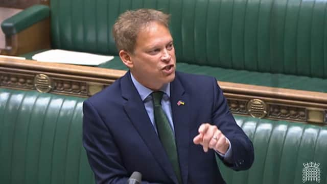 Business Secretary Grant Shapps making a statement to MPs in the House of Commons, London, where he formally introduced the Strikes (Minimum Service Levels) Bill.