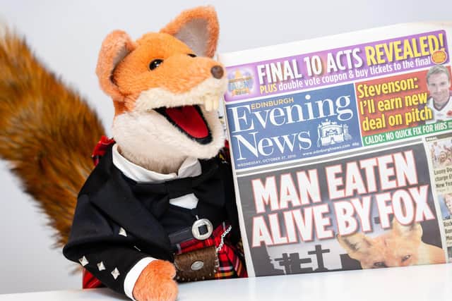 Basil Brush Guest edits the Edinburgh Evening News