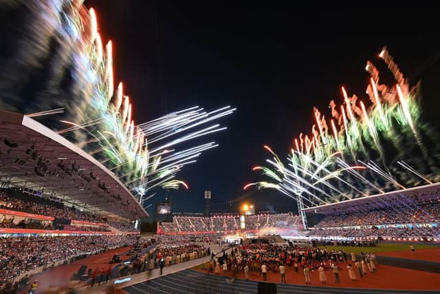 The closing ceremony at the 2022 Birmingham Commonwealth Games. Image: Glyn Kirk.