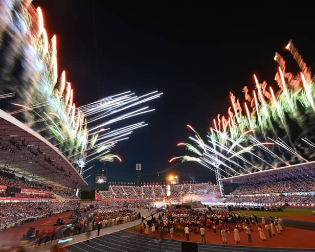 The closing ceremony at the 2022 Birmingham Commonwealth Games. Image: Glyn Kirk.