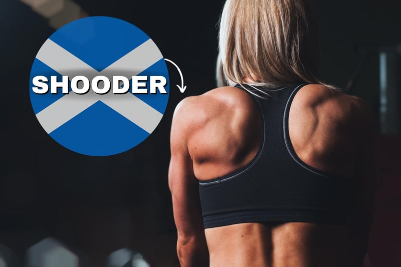 Another word which closely resembles its English equivalent; shoulder. You could use it in a sentence like “quit hinging o’er my shooder” (stop hanging over my shoulder!)