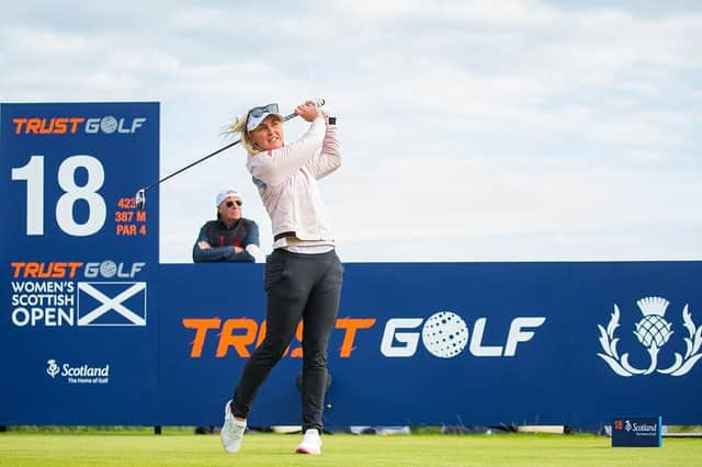 Charley Hull in action during the third round of Trust Golf Women's Scottish Open at Dumbarnie Links. Picture: Tristan Jones