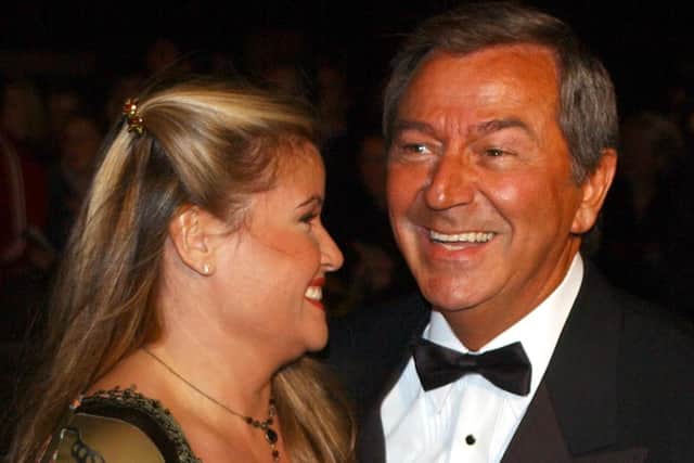 Des O'Connor, and wife, singer Jodie Wilson.