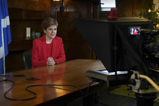 First Minister of Scotland, Nicola Sturgeon, delivers her New Year message for 2021