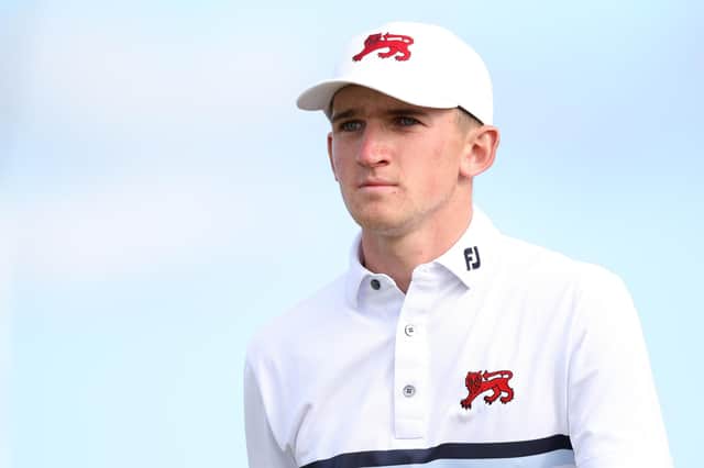 Calum Scott looks on during the Saturday singles in the 49th Walker Cup in St Andrews. Picture: Ross Parker/R&A/R&A via Getty Images.