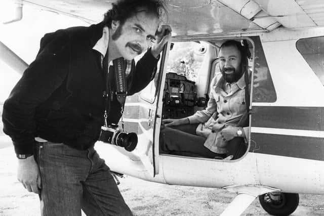 Archaeologists take flight: Professor Ralston and former colleague Ian Shepherd, then archaeologist with Grampian Regional Council archaeologist before an aerial reconnaissance flight from Aberdeen Airport, around 1980. PIC: Contributed.