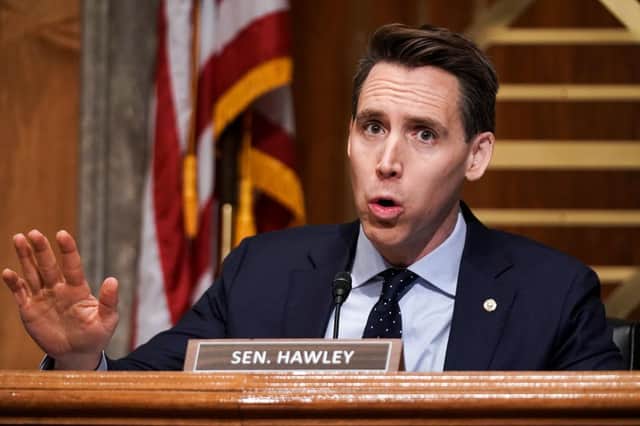 Senator Josh Hawley has been criticised for his support of Donald Trump's baseless election fraud claims (Getty Images)