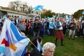 Supporters of Indyref2 attend a rally arranged by Believe in Scotland outside the Scottish Parliament  on 18 September (Picture: Jeff J Mitchell/Getty Images)
