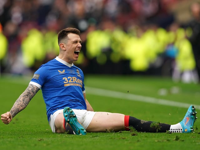 Rangers’ Ryan Jack celebrates scoring