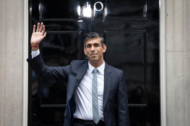 Rishi Sunak after making a speech outside 10 Downing Street, London, after meeting King Charles III and accepting his invitation to become Prime Minister and form a new government.