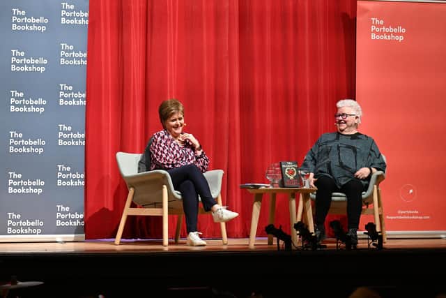 Nicola Sturgeon and Val McDermid appeared at an in-conversation event at Portobello Town Hall in Edinburgh to launch the author's new novel Queen Macbeth. Picture: Greg Macvean