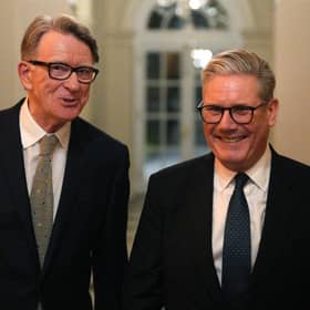 Peter Mandelson, who has lost his position as Britain's Ambassador to the United States, and Prime Minister Sir Keir Starmer in happier times. Picture: Carl Court/Pool/AFP/Getty Images
