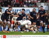 Edinburgh's Blair Kinghorn is tackled by Nick Tomney of Ulster during the match in Belfast. Pic: Bryan Keane/INPHO/Shutterstock
