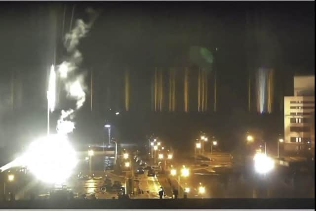 Footage from the Zaporizhzhia nuclear authority showing the shelling by Russian forces. Picture: AFP PHOTO /UKRAINIAN NUCLEAR AUTHORITIES