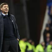 Rangers manager Steven Gerrard urges his team on during their 2-2 draw against Aberdeen at Ibrox. (Photo by Alan Harvey / SNS Group)