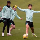 Jota is back in training with Celtic following a hamstring injury.