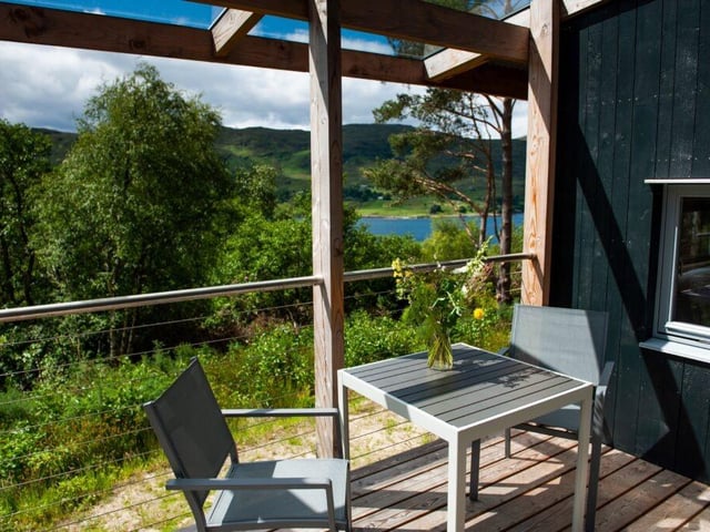 The decking is the perfect place to enjoy a morning cup of coffee - or an evening glass of wine.