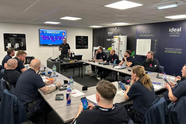 One of the training sessions at the academy being conducted by Ian Edgeworth.