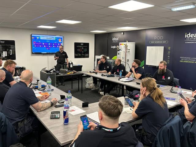 One of the training sessions at the academy being conducted by Ian Edgeworth.