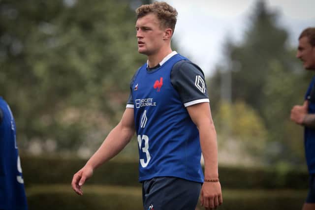 The uncapped Pau centre Emilien Gailleton will make his France debut in Saturday's match against Scotland at Murrayfield. (Photo by LOU BENOIST/AFP via Getty Images)