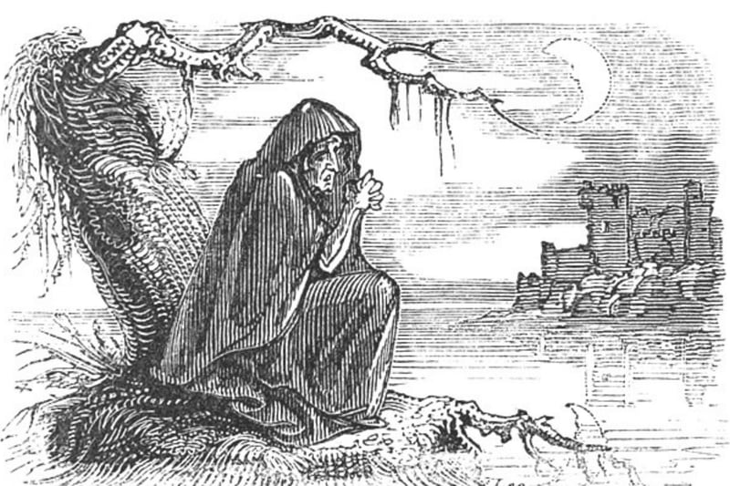The ‘Bean Nighe’ is thought of as a form of banshee, often referred to as the “washerwoman.” It can be seen at the edge of isolated streams washing blood from the clothing of people who are close to death. The creature can appear both as a ‘hag’ or as a beautiful woman, but is always known to wear green and have webbed feet. Some said that if a living person approached the Bean Nighe then they could be granted wishes or told the names of people who will die soon.