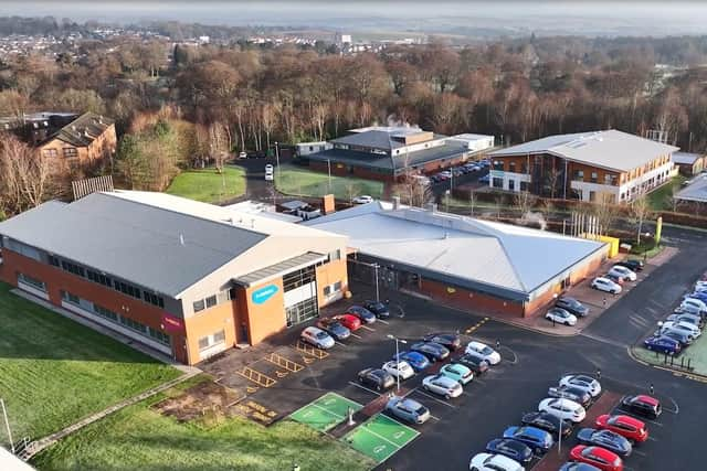 An aerial view of Merck's Glasgow site.