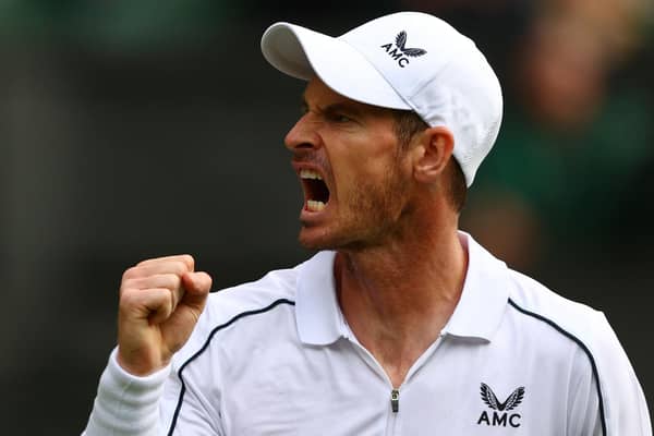 Andy Murray while playing a match against Australia's James Duckworth in the first round at Wimbledon 2022 (Photo by ADRIAN DENNIS/AFP via Getty Images)