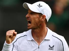 Andy Murray while playing a match against Australia's James Duckworth in the first round at Wimbledon 2022 (Photo by ADRIAN DENNIS/AFP via Getty Images)