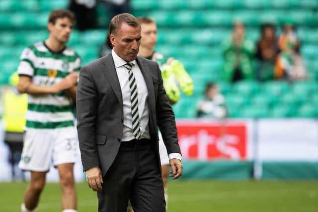 Celtic manager Brendan Rodgers at full-time after the goalless draw with St Johnstone. (Photo by Alan Harvey / SNS Group)