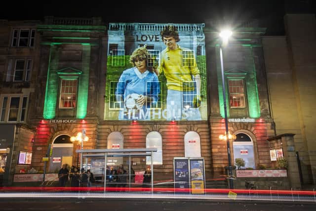 An image from the Scottish coming-of-age romantic comedy film Gregory’s Girl was projected onto the Filmhouse in Edinburgh this week. Picture: Jane Barlow